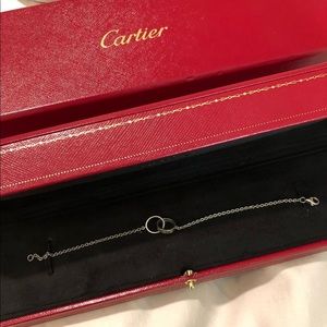 Cartier 18k white gold mini love rings bracelet 7”